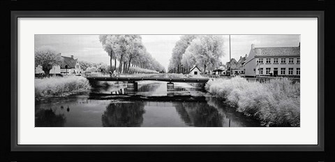 Framed Bridge across a channel connecting Bruges to Damme, West Flanders, Belgium Print