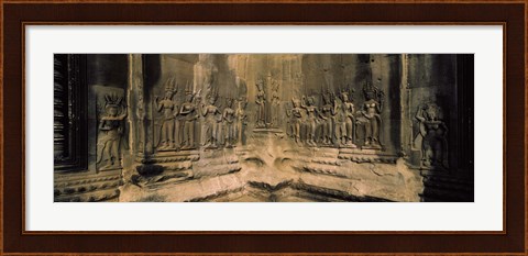 Framed Carvings  in a temple, Angkor Wat, Cambodia Print