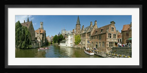 Framed Buildings at the waterfront, Rozenhoedkaai, Bruges, West Flanders, Belgium Print