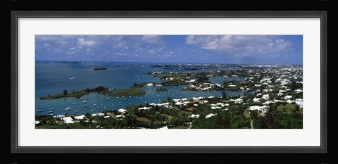 Framed Buildings along a coastline, Bermuda Print