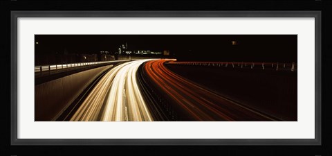 Framed Traffic on a road at evening, Highway B14, Stuttgart, Baden-Wurttemberg, Germany Print