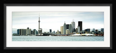 Framed Skyscrapers at the waterfront, CN Tower, Toronto, Ontario, Canada Print
