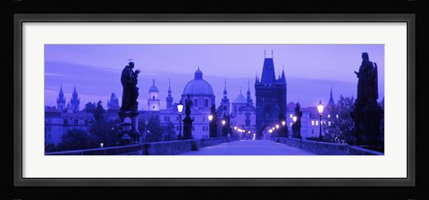 Framed Statues along a bridge, Charles Bridge, Prague, Czech Republic Print