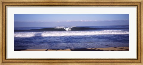 Framed Waves in the sea, North Shore, Oahu, Hawaii, USA Print