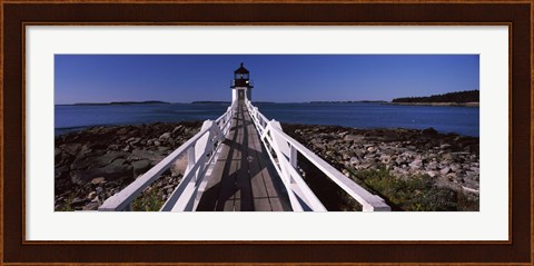 Framed Lighthouse on the coast, Marshall Point Lighthouse, built 1832, rebuilt 1858, Port Clyde, Maine, USA Print