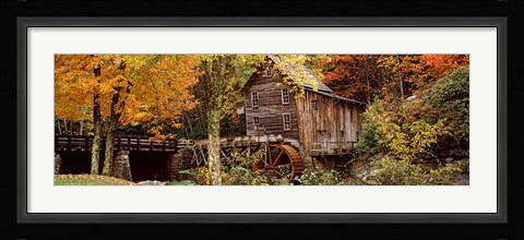 Framed Glade Creek Grist Mill, Babcock State Park, West Virginia, USA Print