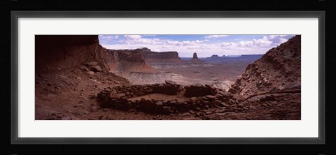 Framed Stone circle on an arid landscape, False Kiva, Canyonlands National Park, San Juan County, Utah, USA Print
