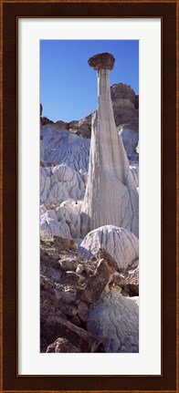 Framed Pinnacle formations on an arid landscape, Wahweap Hoodoos, Arizona, USA Print