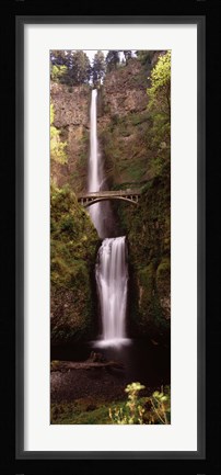 Framed Waterfall in a forest, Multnomah Falls, Columbia River Gorge, Oregon, USA Print