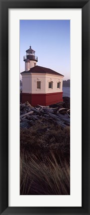 Framed Lighthouse at the coast, Coquille River Lighthouse, Bandon, Coos County, Oregon, USA Print