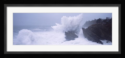 Framed Waves breaking on the coast, Shore Acres State Park, Oregon Print
