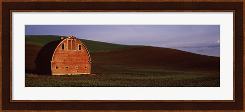 Framed Red Barn in a Field, Palouse, Washington State Print