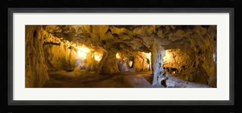 Framed Interiors of a prehistoric cave, Karain Cave, Ciglik, Antalya, Turkey Print