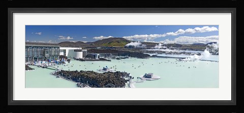 Framed Tourists at a spa lagoon, Blue Lagoon, Reykjavik, Iceland Print