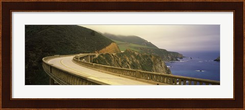 Framed Bridge at the coast, Bixby Bridge, Big Sur, Monterey County, California, USA Print