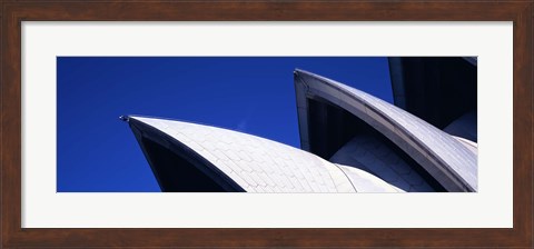 Framed Low angle view of opera house sails, Sydney Opera House, Sydney Harbor, Sydney, New South Wales, Australia Print