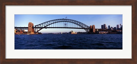 Framed Bridge across the sea, Sydney Harbor Bridge, McMahons Point, Sydney Harbor, Sydney, New South Wales, Australia Print