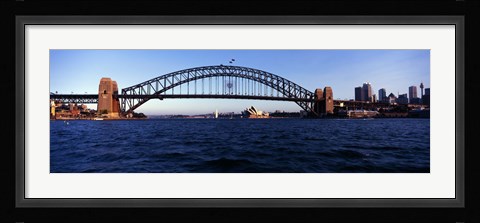 Framed Bridge across the sea, Sydney Harbor Bridge, McMahons Point, Sydney Harbor, Sydney, New South Wales, Australia Print
