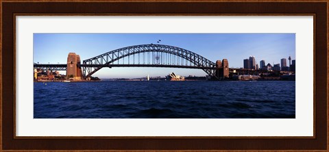 Framed Bridge across the sea, Sydney Harbor Bridge, McMahons Point, Sydney Harbor, Sydney, New South Wales, Australia Print