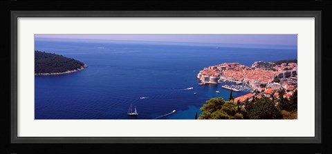 Framed Buildings at the waterfront, Dubrovnik, Dalmatia, Croatia Print