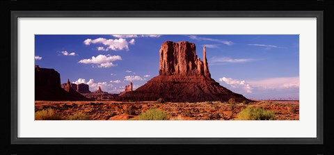 Framed Rock formations on a landscape, The Mittens, Monument Valley Tribal Park, Monument Valley, Utah, USA Print