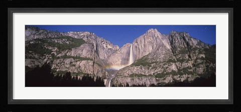Framed Lunar rainbow over the Upper and Lower Yosemite Falls, Yosemite National Park, California, USA Print