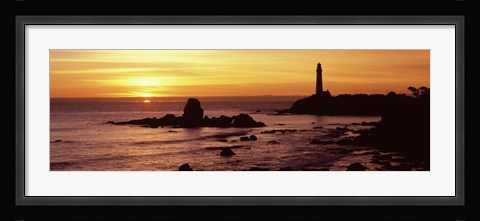 Framed Silhouette of Pigeon Point Lighthouse, California Print