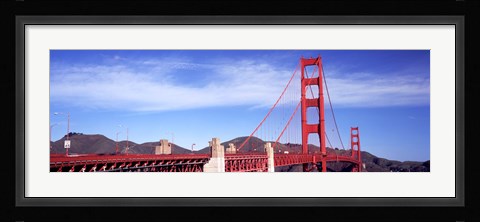 Framed Red suspension bridge, Golden Gate Bridge, San Francisco Bay, San Francisco, California, USA Print
