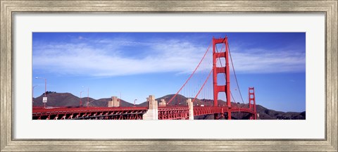 Framed Red suspension bridge, Golden Gate Bridge, San Francisco Bay, San Francisco, California, USA Print