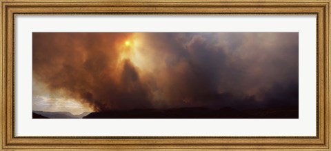 Framed Smoke from a forest fire, Zion National Park, Washington County, Utah, USA Print