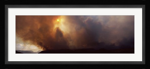 Framed Smoke from a forest fire, Zion National Park, Washington County, Utah, USA Print