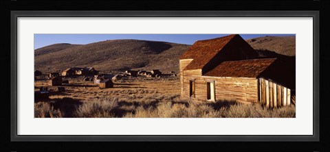 Framed Abandoned houses in a village, Bodie Ghost Town, California, USA Print