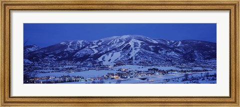 Framed Tourists at a ski resort, Mt Werner, Steamboat Springs, Routt County, Colorado, USA Print
