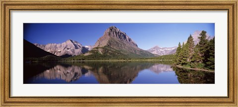 Framed Swiftcurrent Lake,US Glacier National Park, Montana, USA Print