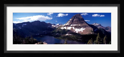 Framed Mountain range at the lakeside, Bearhat Mountain, Hidden Lake, Us Glacier National Park, Montana, USA Print