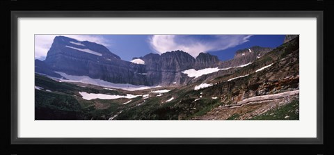 Framed Snow on mountain range, US Glacier National Park, Montana, USA Print