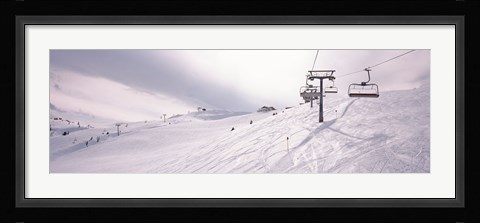 Framed Ski lifts in a ski resort, Kitzbuhel Alps, Wildschonau, Kufstein, Tyrol, Austria Print