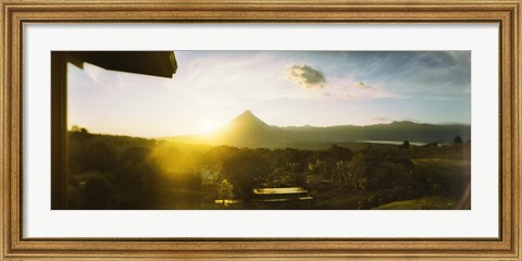 Framed Volcano in a forest, Arenal Volcano, Alajuela Province, Costa Rica Print