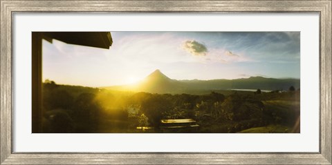 Framed Volcano in a forest, Arenal Volcano, Alajuela Province, Costa Rica Print