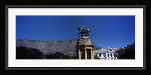 Framed War memorial with Table Mountain in the background, Delville Wood Memorial, Cape Town, Western Cape Province, South Africa Print