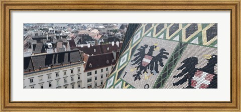 Framed City viewed from a cathedral, St. Stephens Cathedral, Vienna, Austria Print