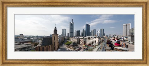 Framed Buildings in a city, St. Catherine&#39;s Church, Hauptwache, Frankfurt, Hesse, Germany 2010 Print