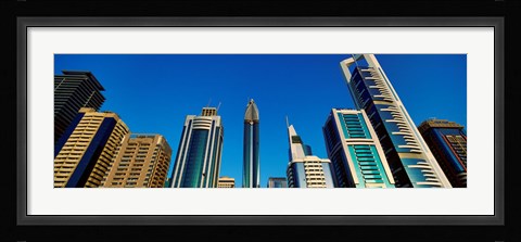Framed Low angle view of buildings, Dubai, United Arab Emirates 2010 Print