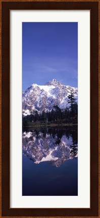Framed Reflection of Mt Shuksan, Picture Lake, North Cascades National Park, Washington State (vertical) Print