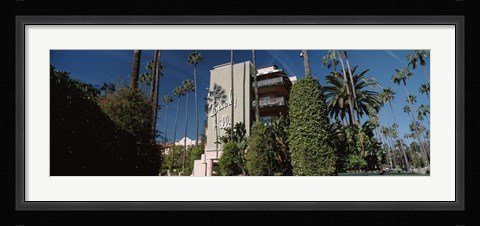 Framed Trees in front of a hotel, Beverly Hills Hotel, Beverly Hills, Los Angeles County, California, USA Print