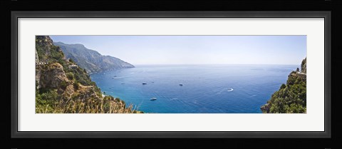 Framed Town at the coast, Positano, Amalfi Coast, Salerno, Campania, Italy Print