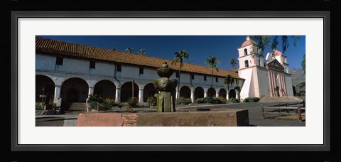 Framed Fountain at a church, Mission Santa Barbara, Santa Barbara, California, USA Print