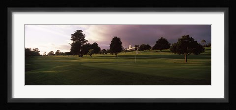 Framed Trees in a golf course, Montecito Country Club, Santa Barbara, California, USA Print
