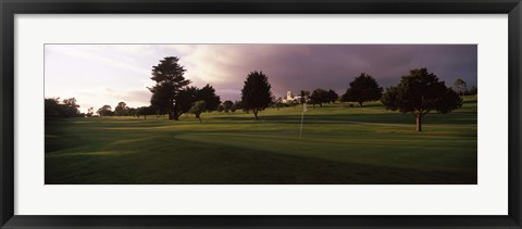 Framed Trees in a golf course, Montecito Country Club, Santa Barbara, California, USA Print