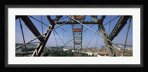 Framed Ferris wheel frame, Prater Park, Vienna, Austria Print